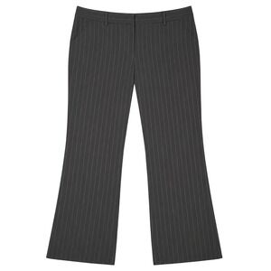 Norma Kamali Pinstripe Bootcut Dress Pants Women's 18 Black Stretch Plus Career